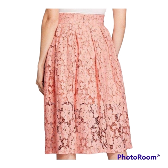 MARCIANO Guess Xing High Waist Pink Lace Midi Skirt - Size 4, S, Small - Picture 3 of 9